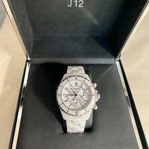 Chanel J12 White Ceramic Automatic Chronograph watch 41mmDate H1007 Unisex